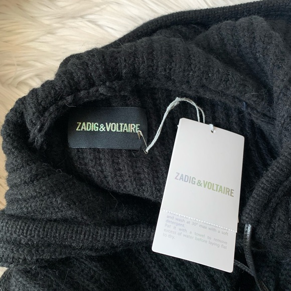 New Zadig &Voltaire Sangria Hooded Alpaca-blend Poncho - Picture 6 of 8